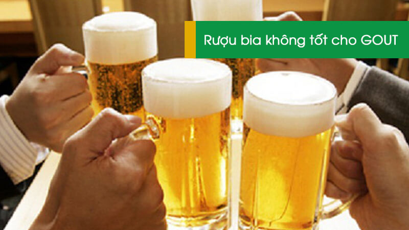uống quá nhiều rượu bia dẫn đến gout